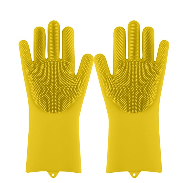 Magia Del Silicone Lavastoviglie Scrubber di Lavaggio del Piatto Spugna Macchia di Gomma Guanti Da Cucina di Pulizia 1 Coppia