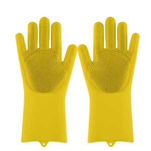 Magia Del Silicone Lavastoviglie Scrubber di Lavaggio del Piatto Spugna Macchia di Gomma Guanti Da Cucina di Pulizia 1 Coppia