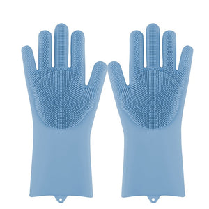 Magia Del Silicone Lavastoviglie Scrubber di Lavaggio del Piatto Spugna Macchia di Gomma Guanti Da Cucina di Pulizia 1 Coppia