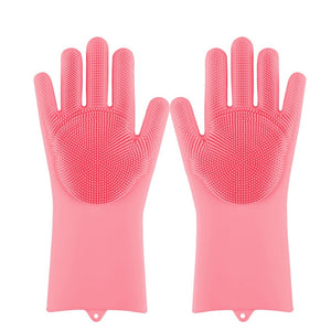 Magia Del Silicone Lavastoviglie Scrubber di Lavaggio del Piatto Spugna Macchia di Gomma Guanti Da Cucina di Pulizia 1 Coppia