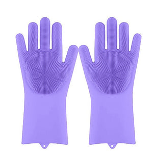 Magia Del Silicone Lavastoviglie Scrubber di Lavaggio del Piatto Spugna Macchia di Gomma Guanti Da Cucina di Pulizia 1 Coppia