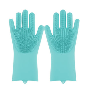 Magia Del Silicone Lavastoviglie Scrubber di Lavaggio del Piatto Spugna Macchia di Gomma Guanti Da Cucina di Pulizia 1 Coppia